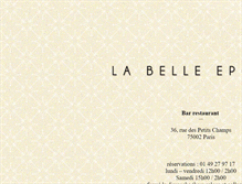 Tablet Screenshot of labelleepoqueparis.com